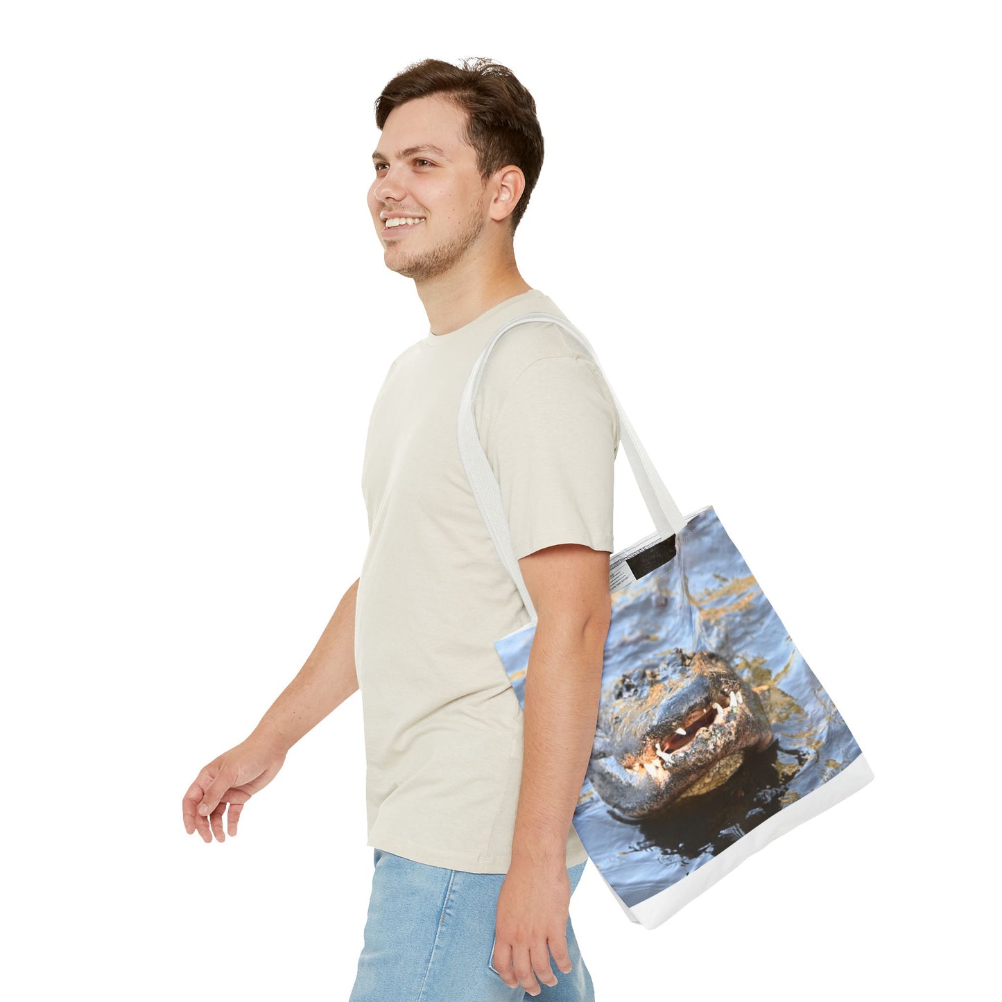 Alligator Print Tote Bag, Eco-Friendly Shopping Bag, Wildlife Lover Gift, Summer Essential, Beach Tote, Animal Lover Accessories