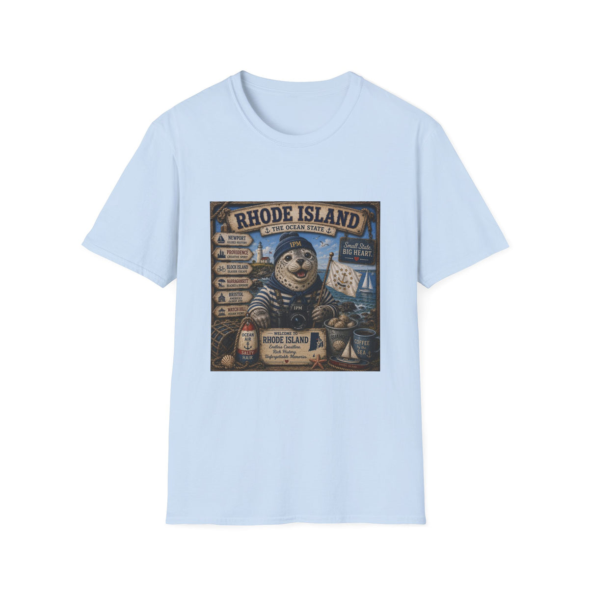 Rhode Island Sealife T-Shirt — 'The Ocean State' Vintage Seal Design