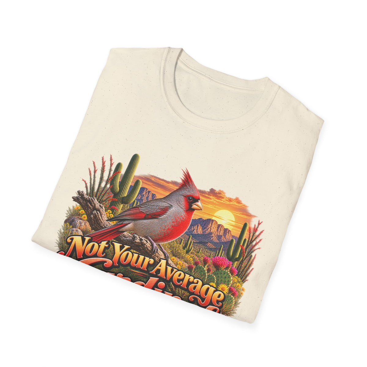 Cardinal Desert Sunset T-Shirt — "Not Your Average Cardinal" Graphic Tee