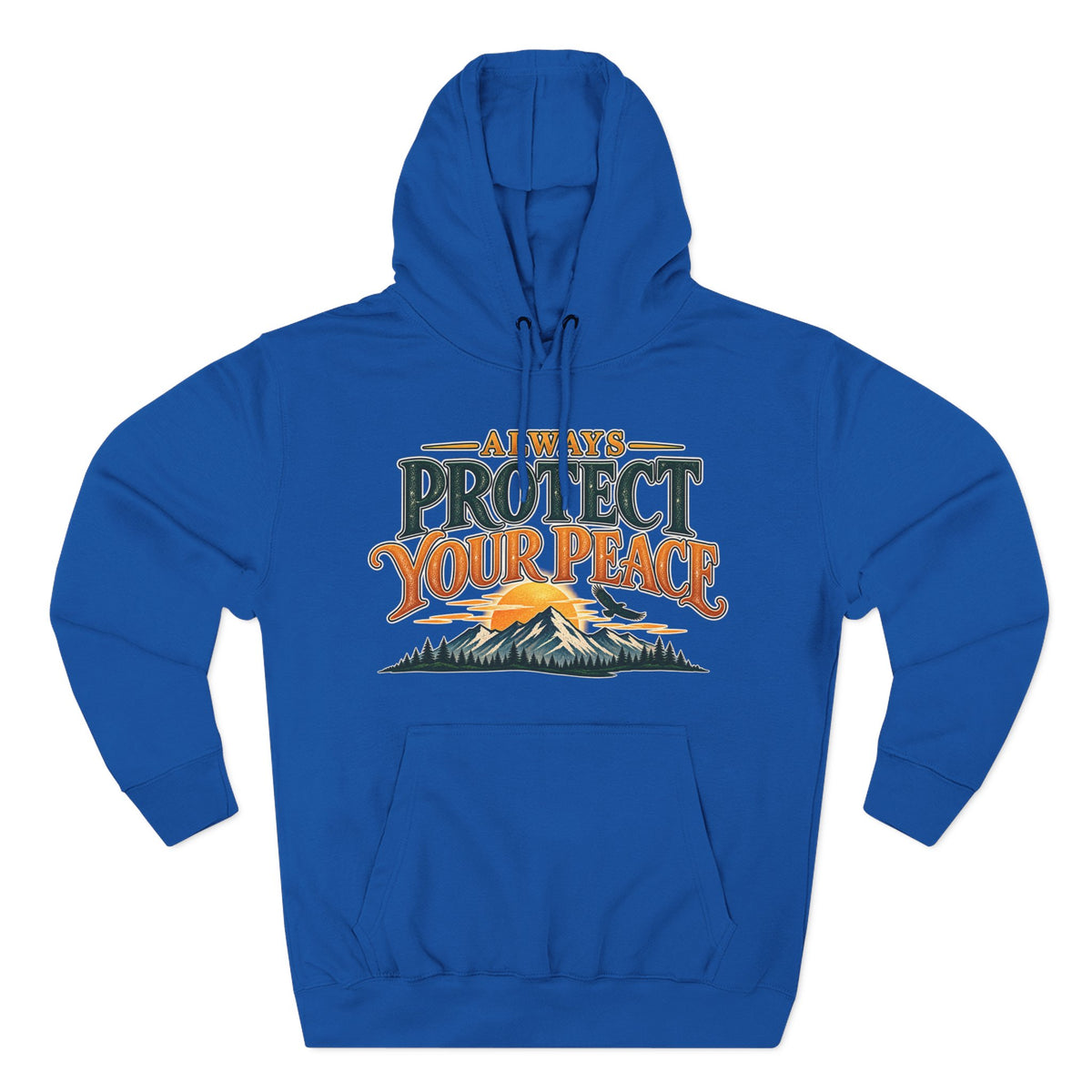 Hoodie - "Always Protect Your Peace" Mountain Graphic Fleece Hoodie