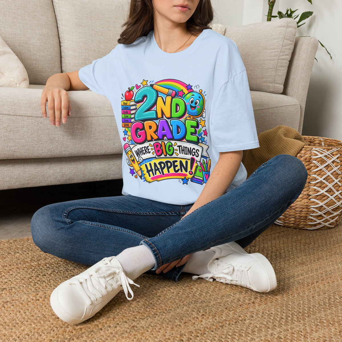 2nd Grade T-Shirt — Colorful Back-to-School Kids Tee (“2nd Grade Where Big Things Happen!”)