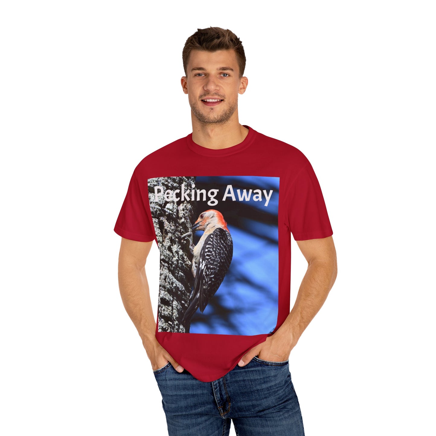 Nature Lover's Unisex T-Shirt - Eco-Friendly Tee with 'Pecking Away' Design, Gift for Birdwatchers, Nature Gifts, Casual Wear, [...]