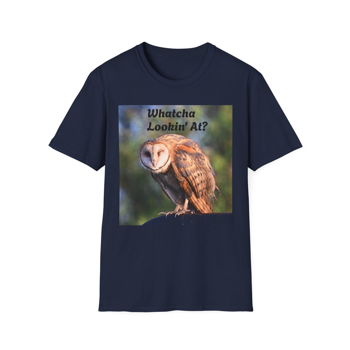 Barn Owl T‑Shirt – “Whatcha Lookin’ At?” Rustic Wildlife Tee