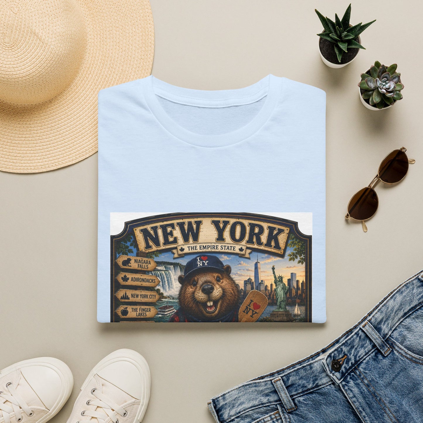 New York Bear Vintage Graphic T-Shirt — NYC Souvenir Cityscape Tee