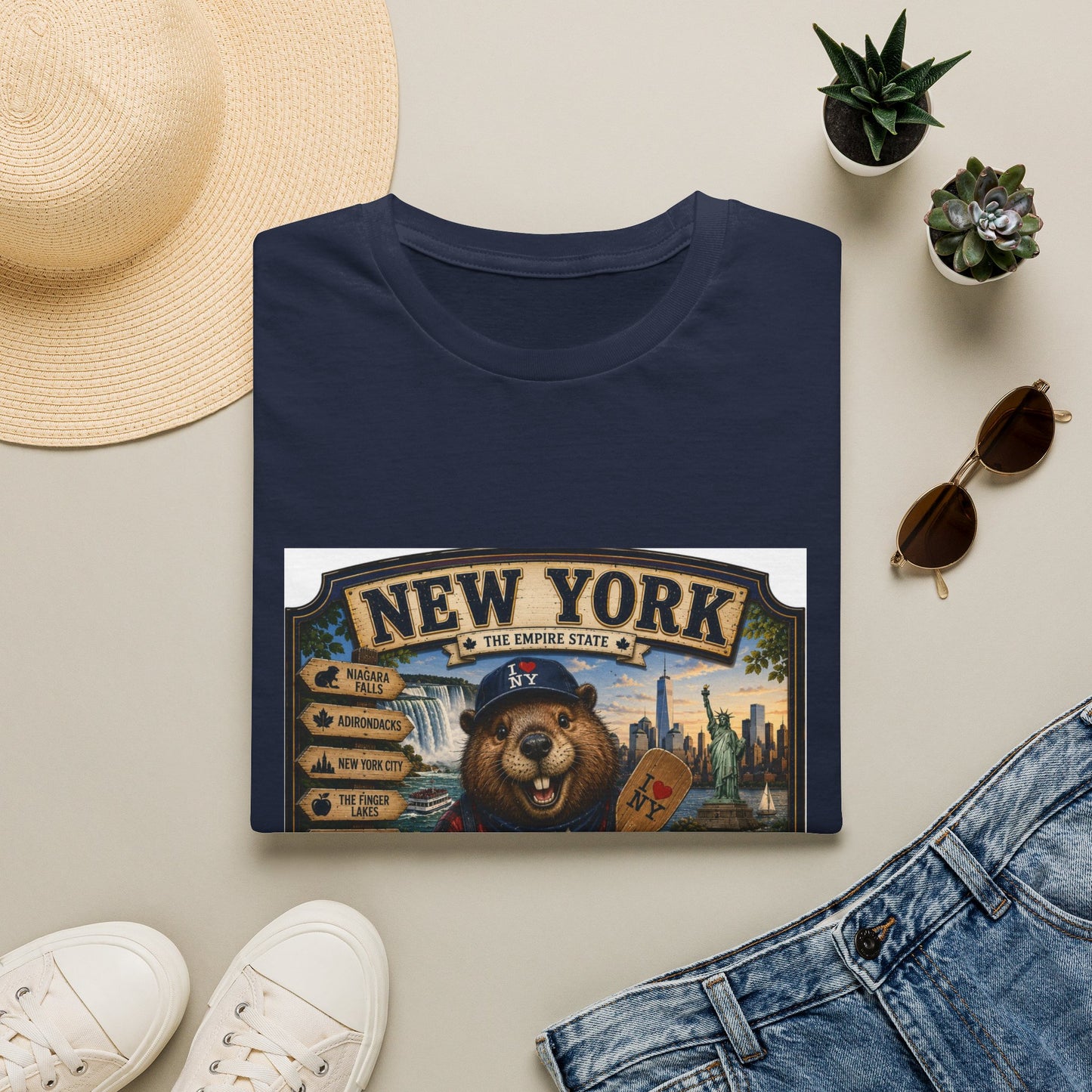 New York Bear Vintage Graphic T-Shirt — NYC Souvenir Cityscape Tee