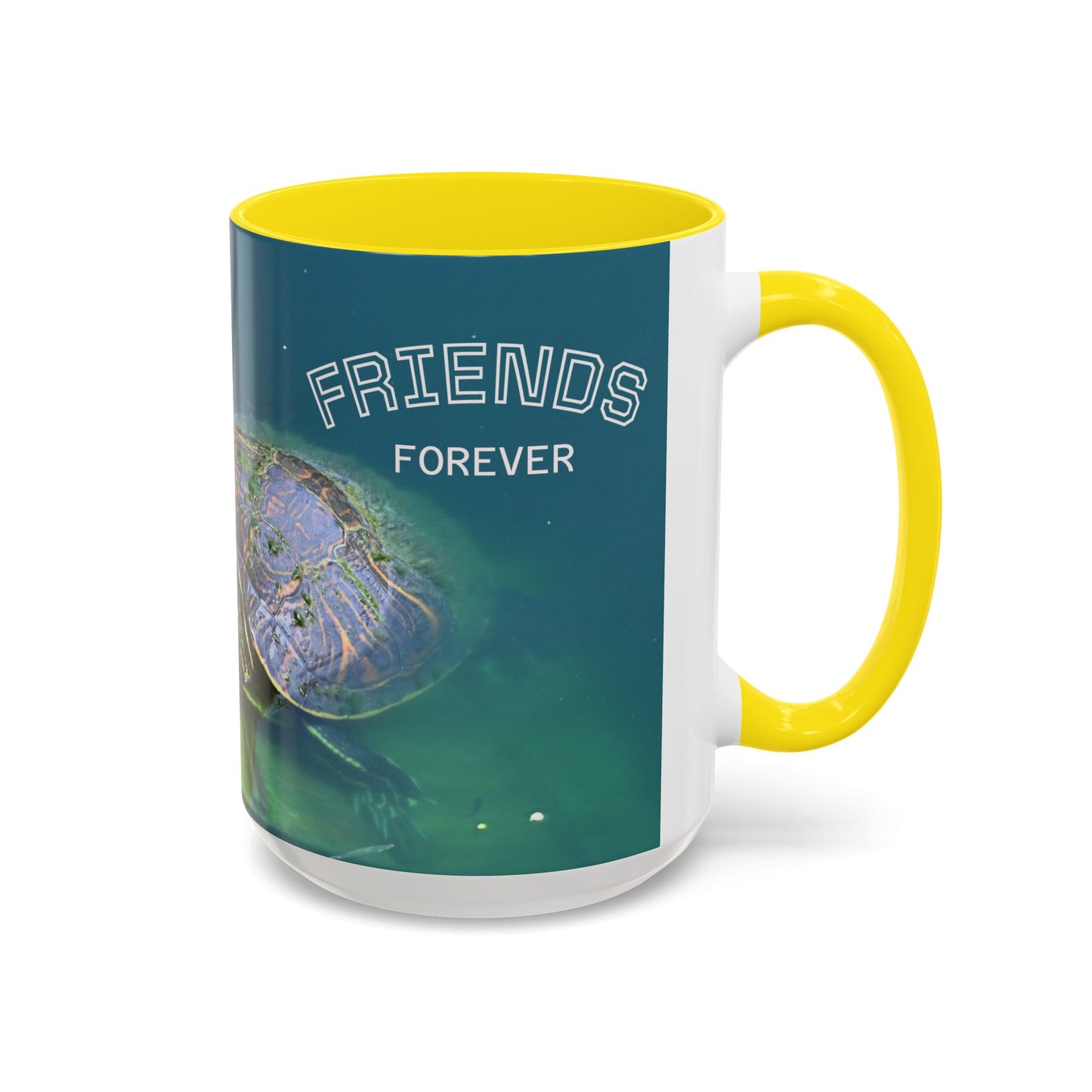 Friends Forever Turtle Accent Coffee Mug — 11/15oz Gift for Animal Lovers