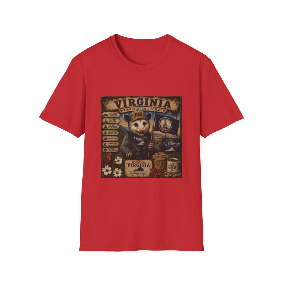 Virginia State Vintage Puppy T‑Shirt — Retro Travel Badge Design