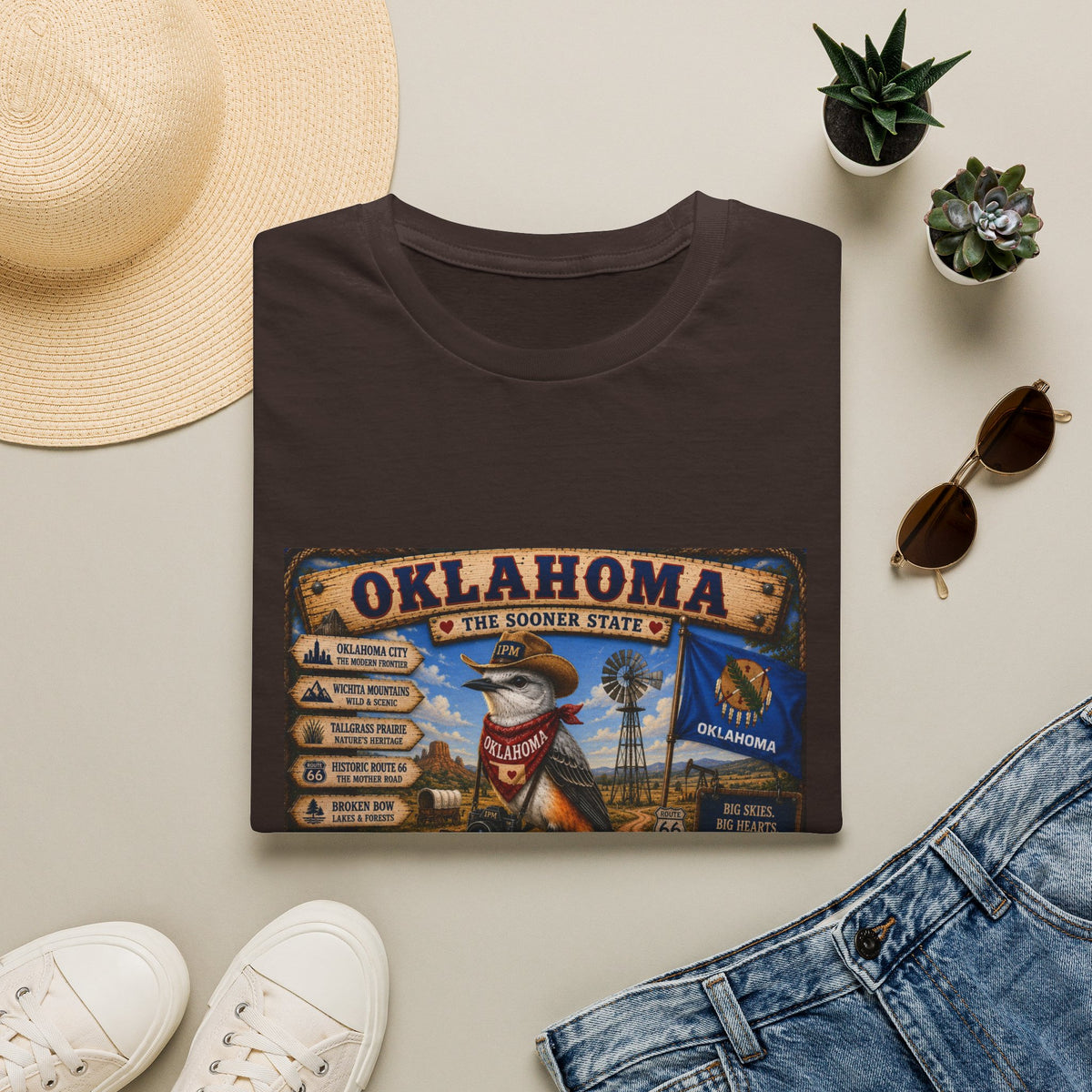 Oklahoma State Vintage Graphic T-Shirt — Sooner State Travel Souvenir