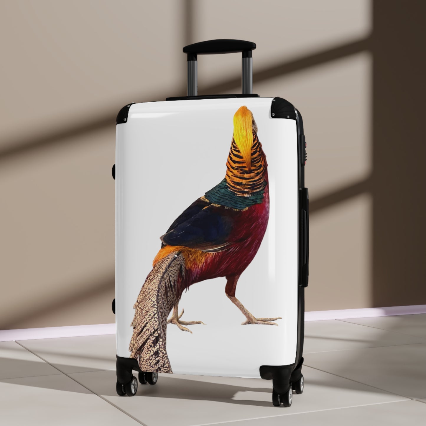 Pheasant Print Suitcase – Colorful Gamebird Carry-On Luggage