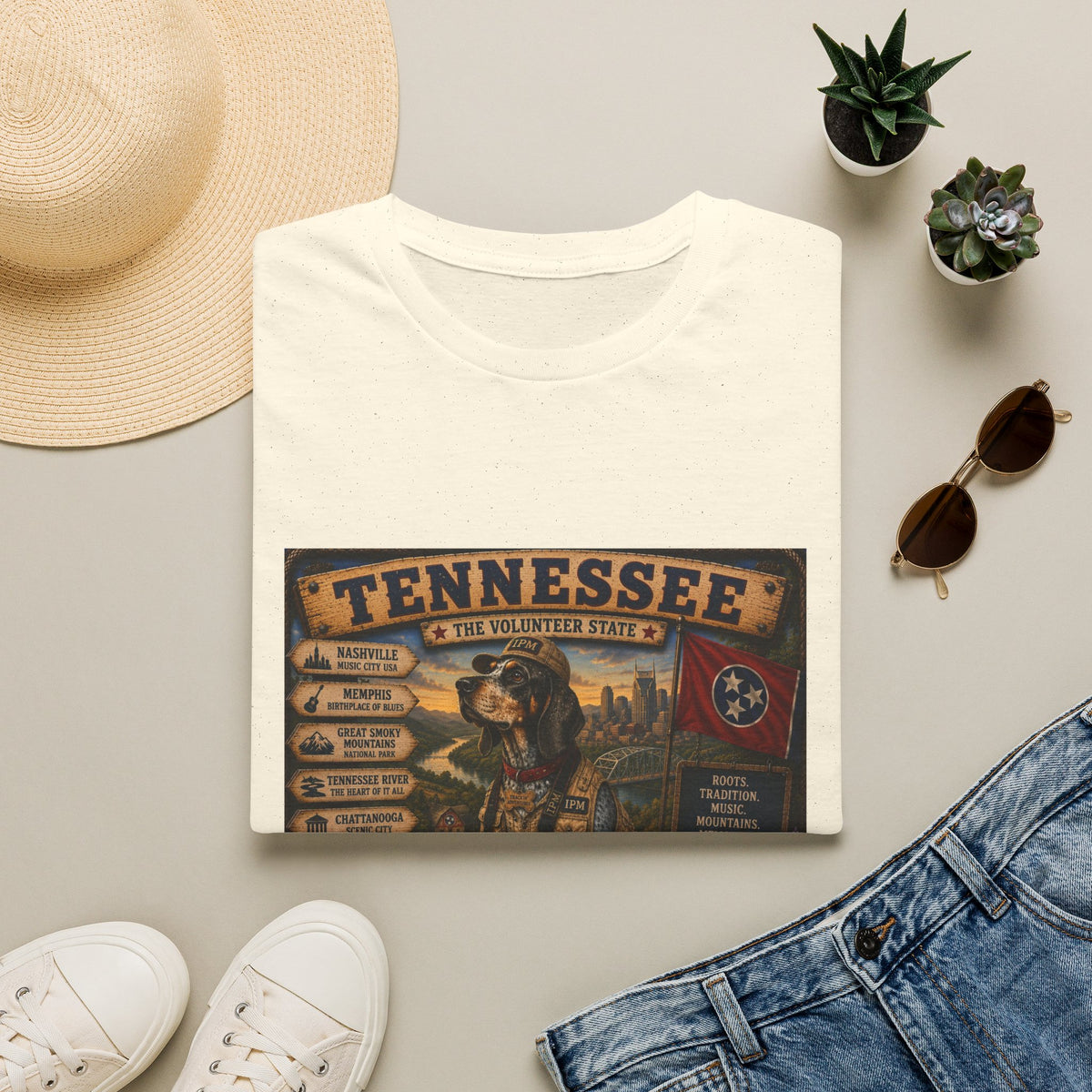 Tennessee Vintage State T-Shirt — "The Volunteer State" Retro Travel Tee