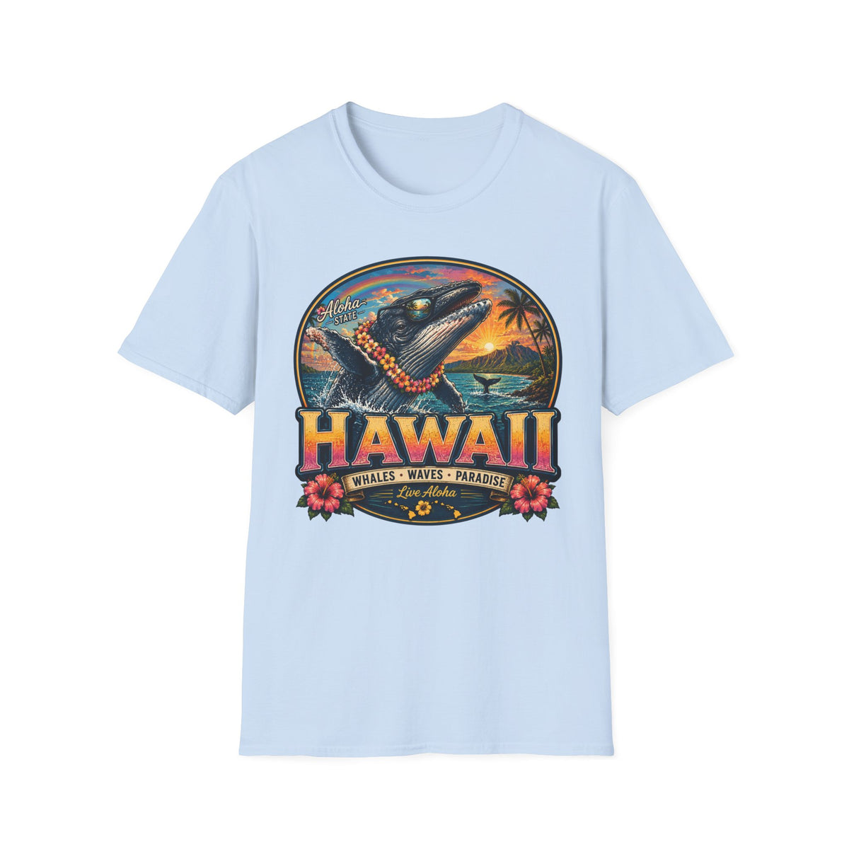 Hawaii Whale Sunset T-Shirt — Aloha Tropical Island Graphic Tee
