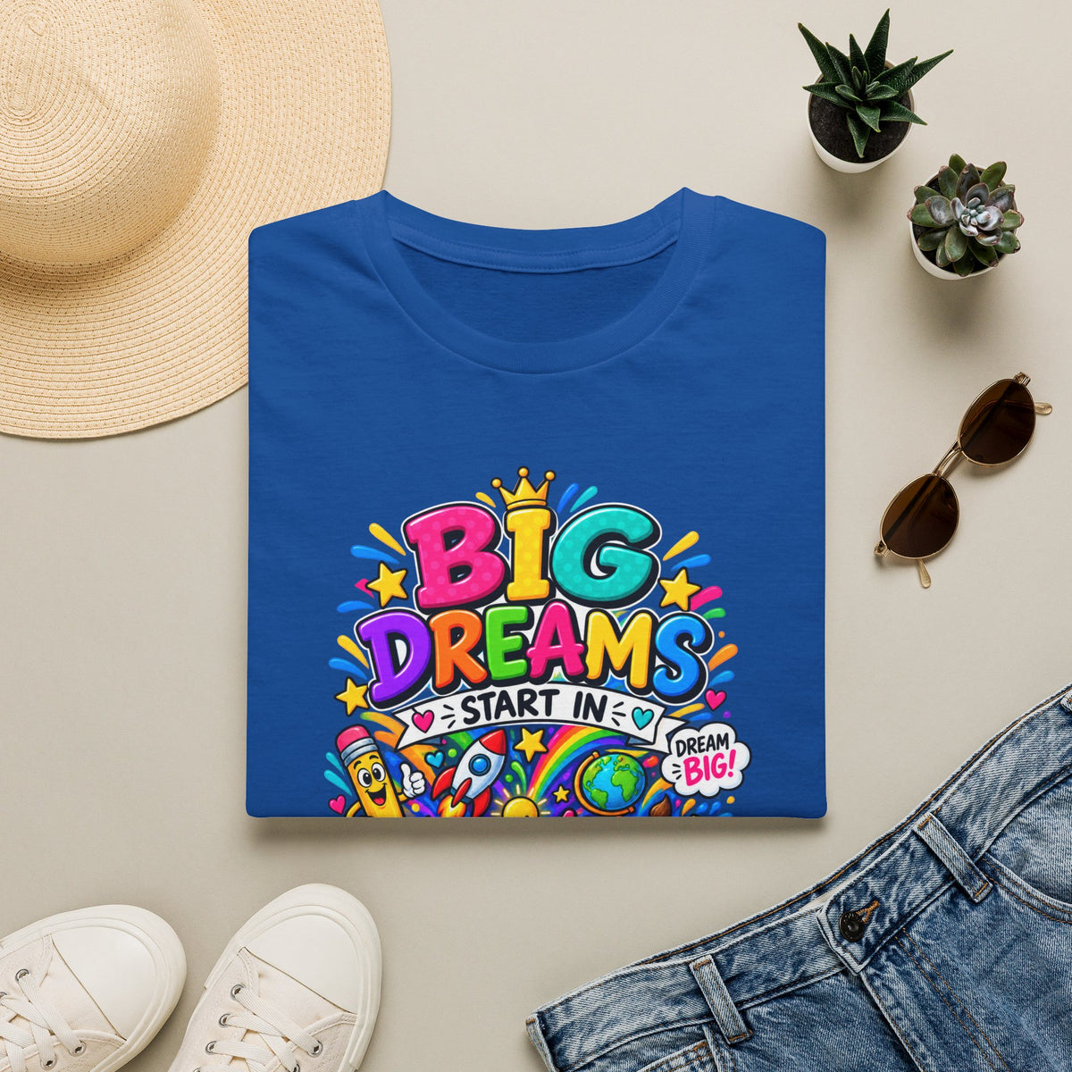Big Dreams Start In... T-Shirt — Colorful Back-to-School 2nd Grade Tee