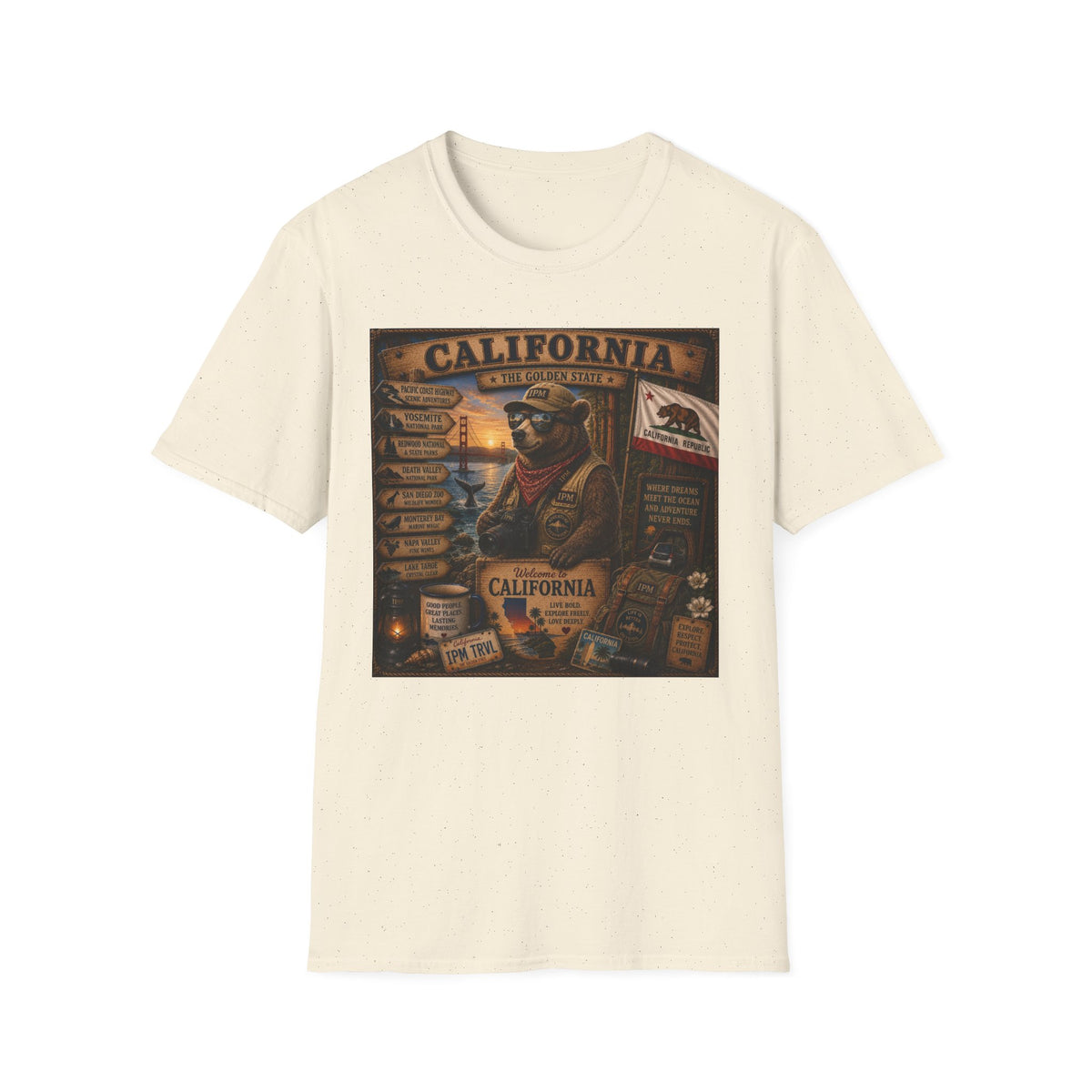 California Golden State Vintage Bear Graphic T-Shirt