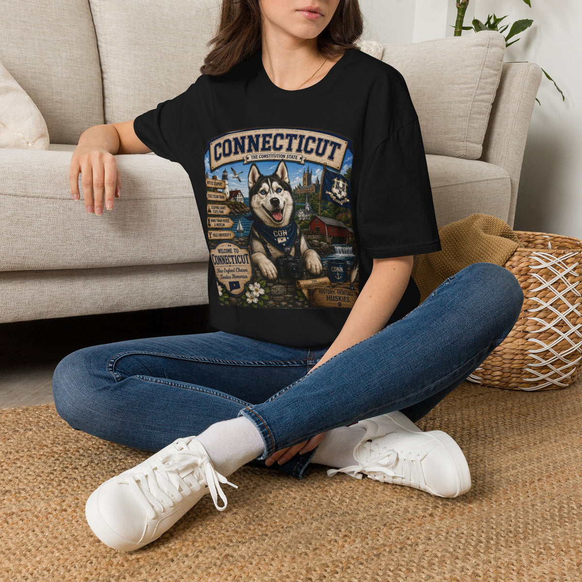 Connecticut Husky State T-Shirt — Vintage Connecticut Scenic Tee