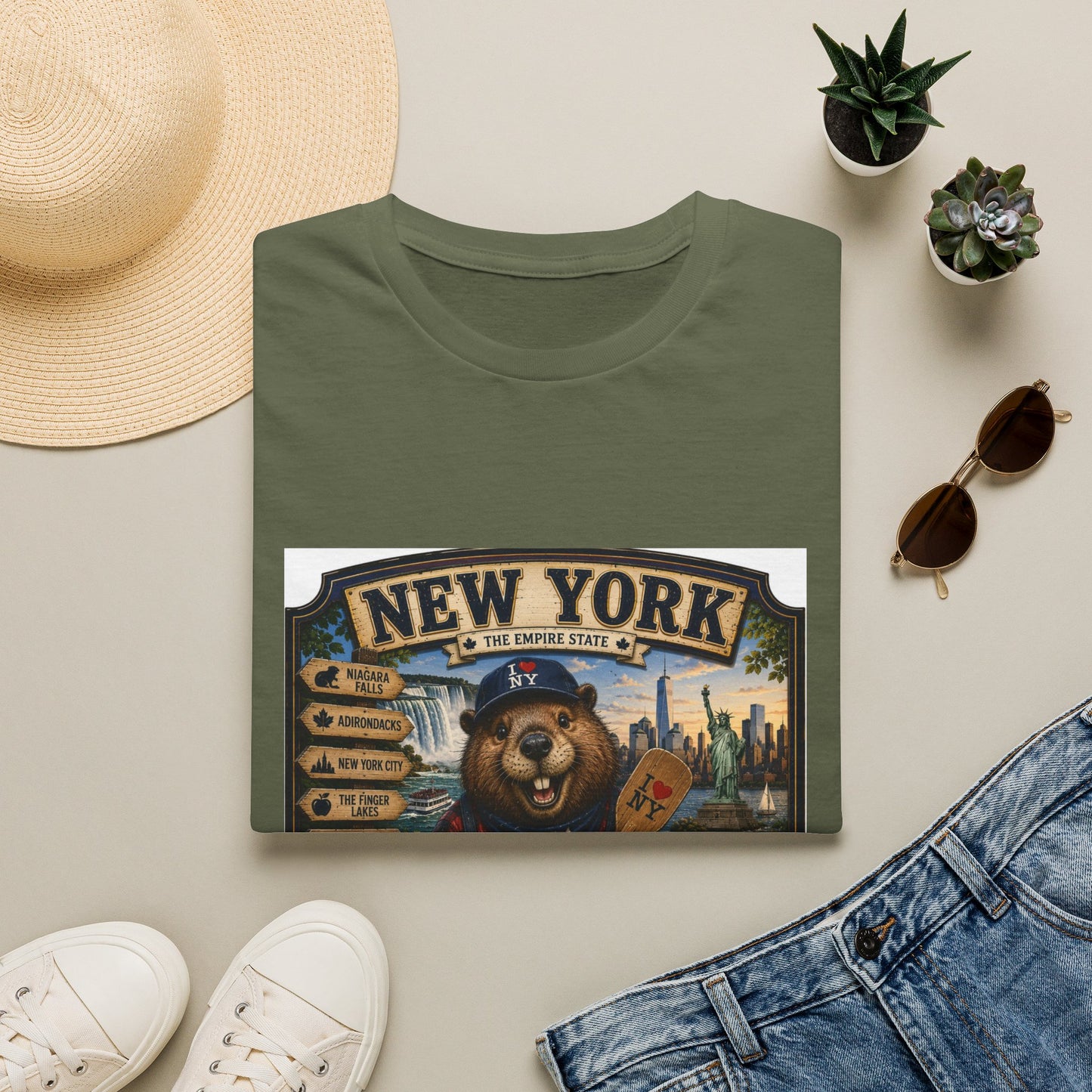 New York Bear Vintage Graphic T-Shirt — NYC Souvenir Cityscape Tee