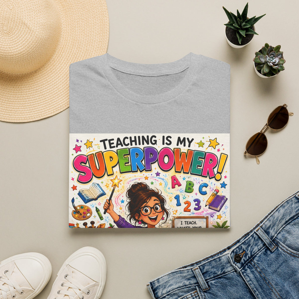 Teaching Is My Superpower T-Shirt — Colorful Teacher Appreciation Tee