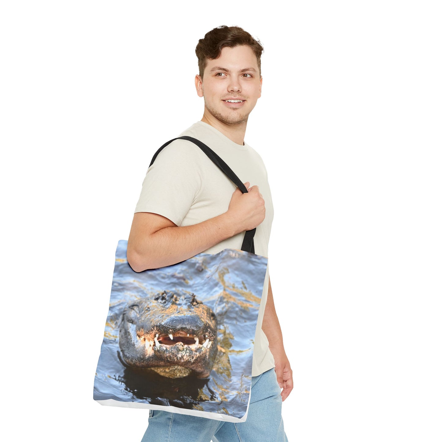 Alligator Print Tote Bag, Eco-Friendly Shopping Bag, Wildlife Lover Gift, Summer Essential, Beach Tote, Animal Lover Accessories