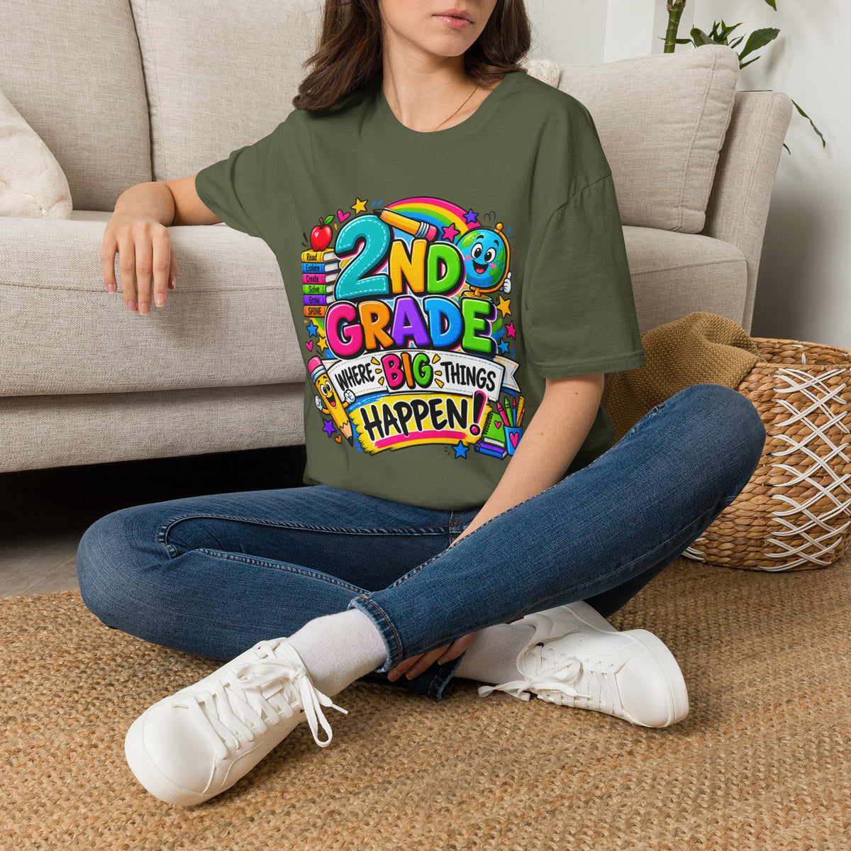 2nd Grade T-Shirt — Colorful Back-to-School Kids Tee (“2nd Grade Where Big Things Happen!”)