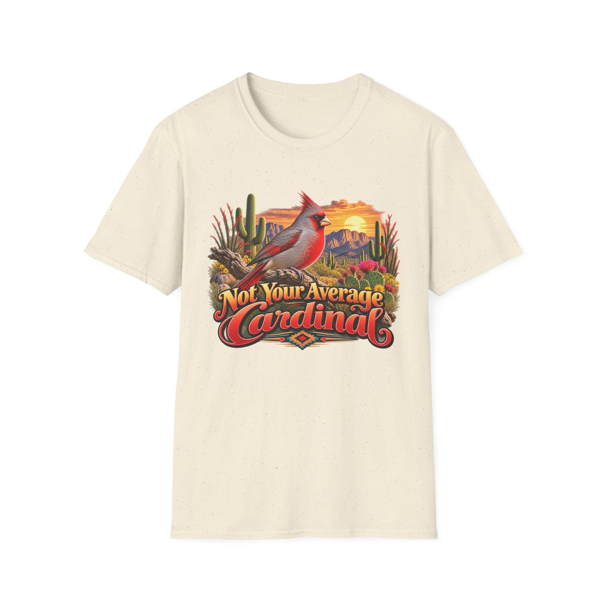 Cardinal Desert Sunset T-Shirt — "Not Your Average Cardinal" Graphic Tee