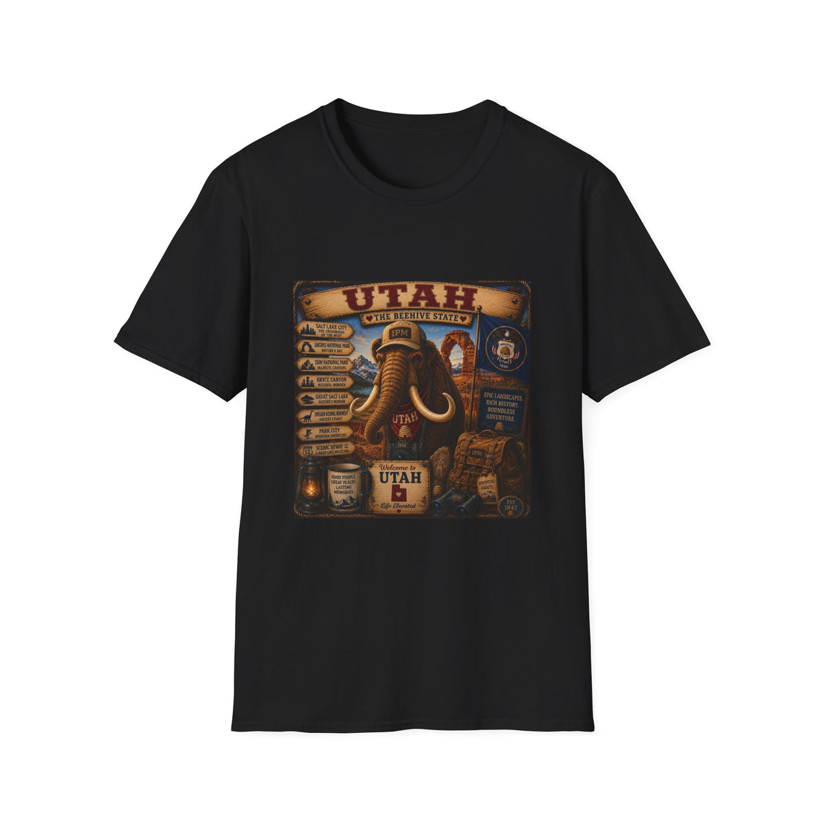 Utah The Beehive State Vintage Mammoth T-Shirt