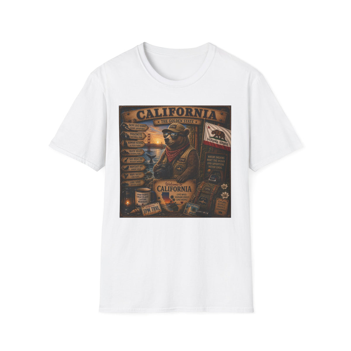 California Golden State Vintage Bear Graphic T-Shirt