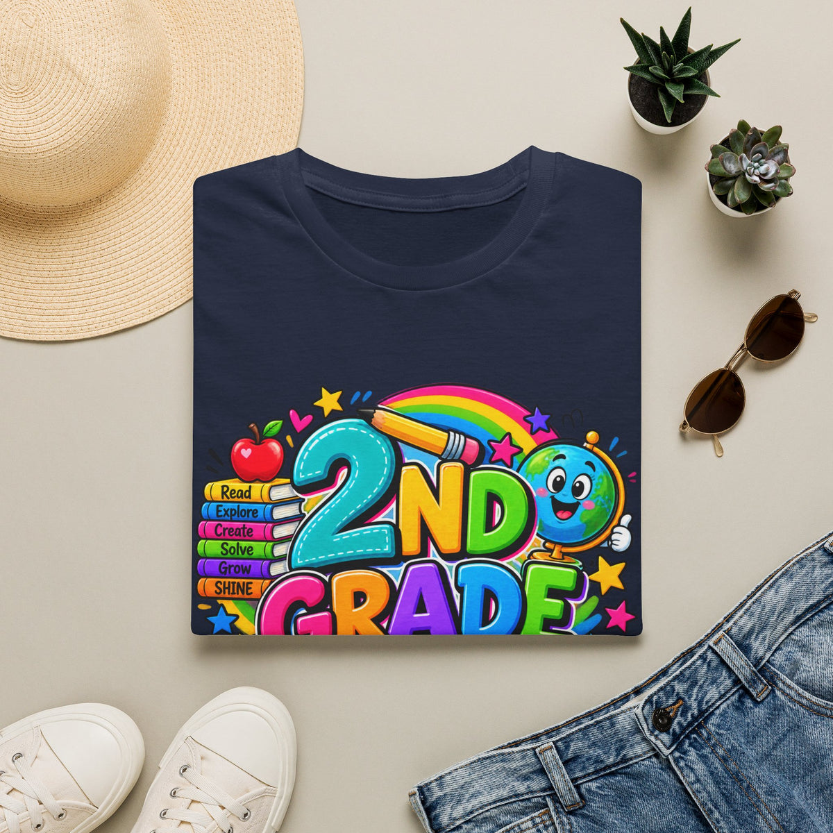 2nd Grade T-Shirt — Colorful Back-to-School Kids Tee (“2nd Grade Where Big Things Happen!”)