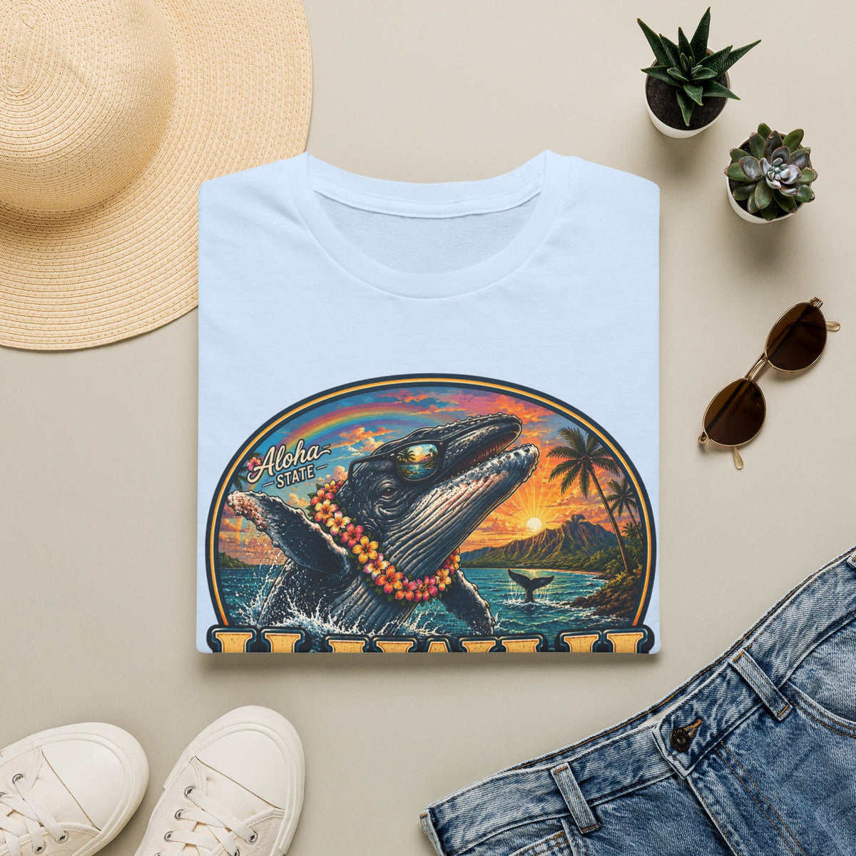 Hawaii Whale Sunset T-Shirt — Aloha Tropical Island Graphic Tee