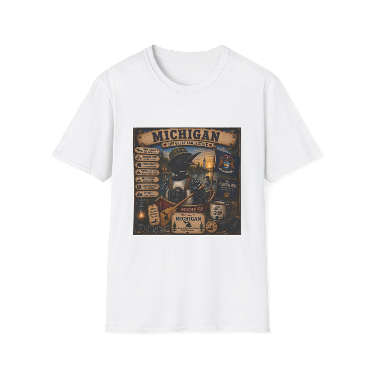 Michigan Vintage Travel T-Shirt — The Great Lakes State Graphic Tee