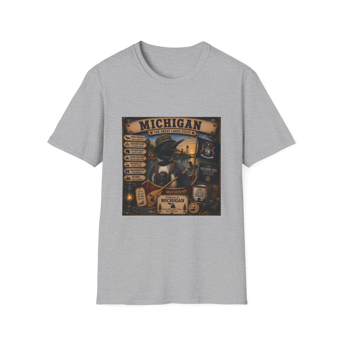 Michigan Vintage Travel T-Shirt — The Great Lakes State Graphic Tee