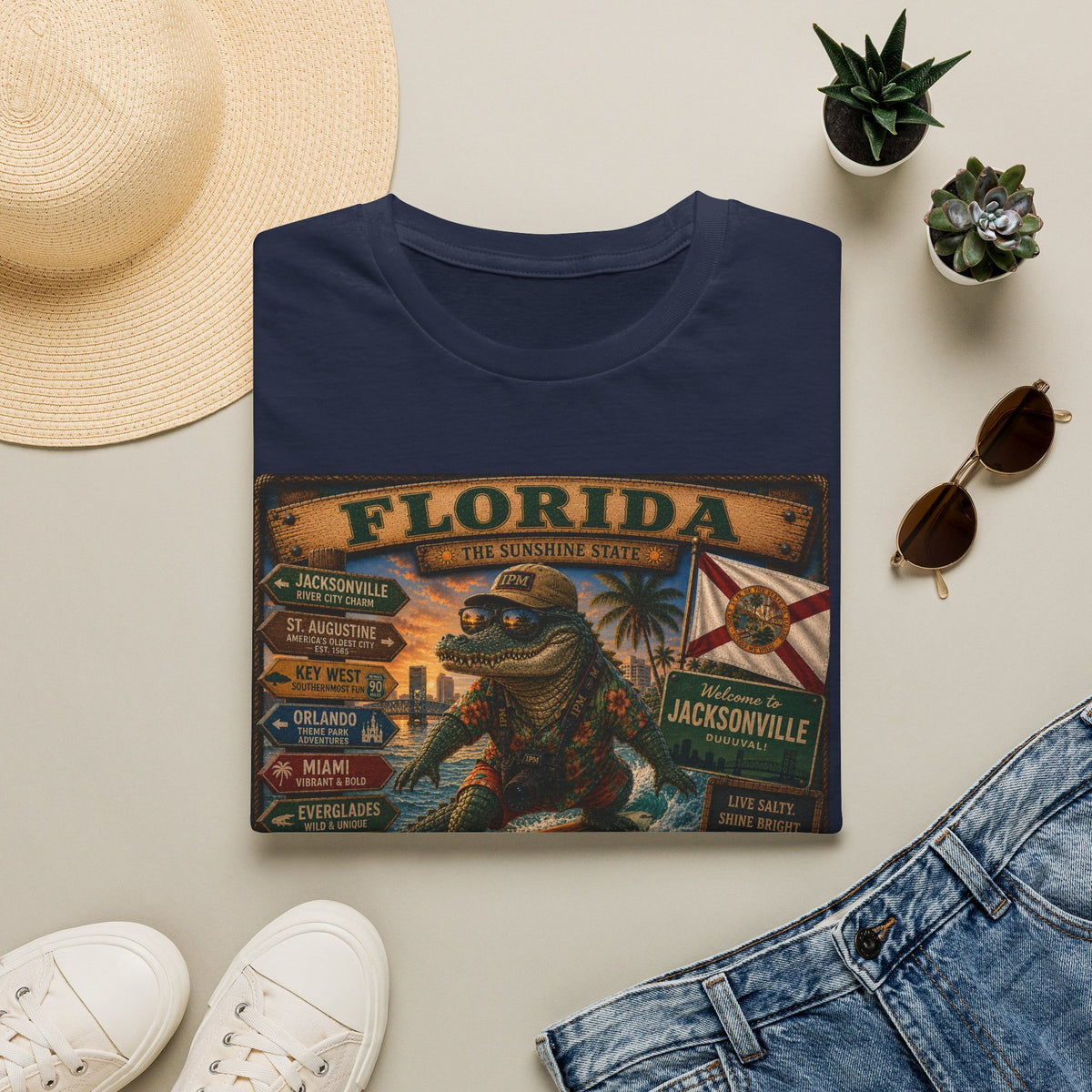 Florida Alligator Vintage Travel T-Shirt
