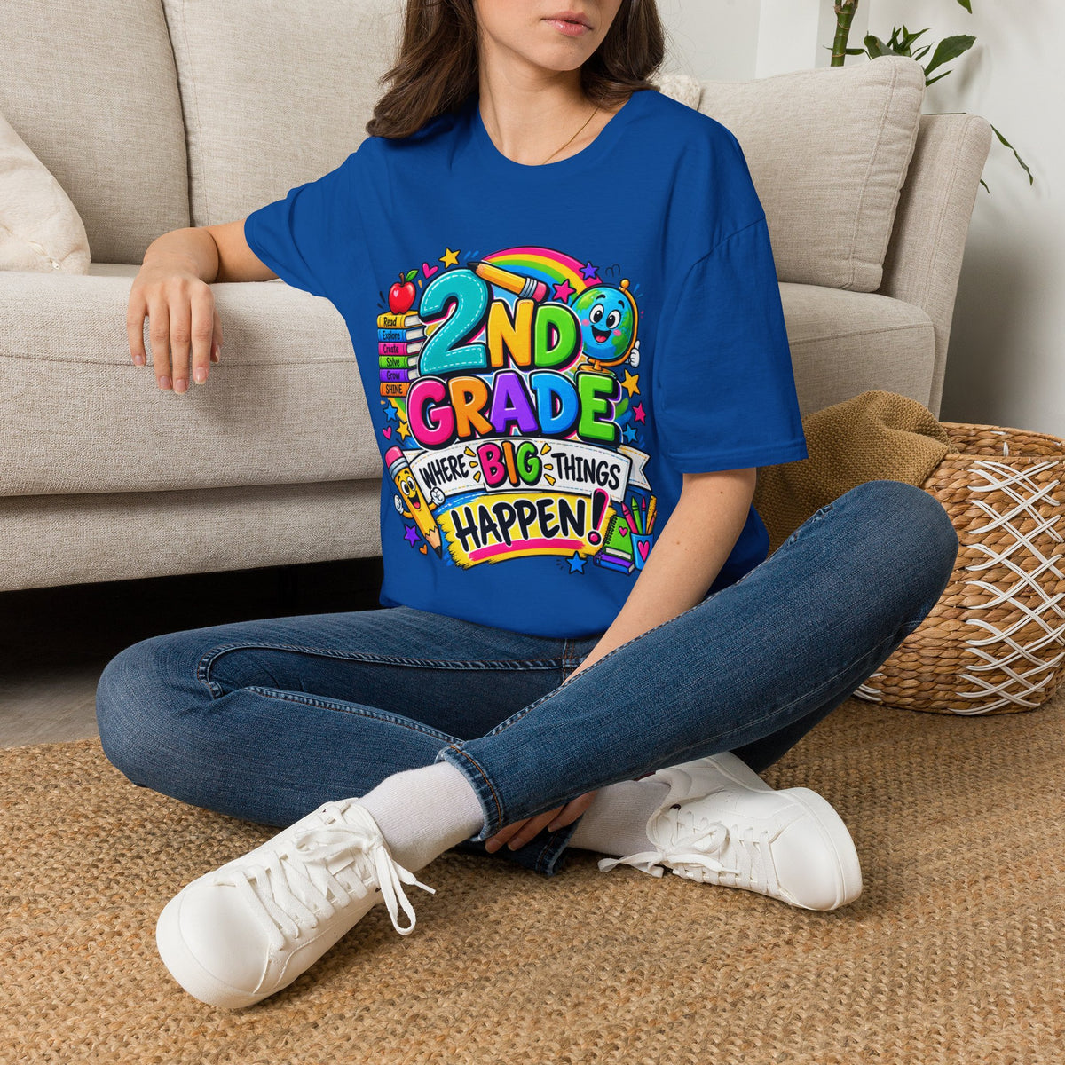 2nd Grade T-Shirt — Colorful Back-to-School Kids Tee (“2nd Grade Where Big Things Happen!”)