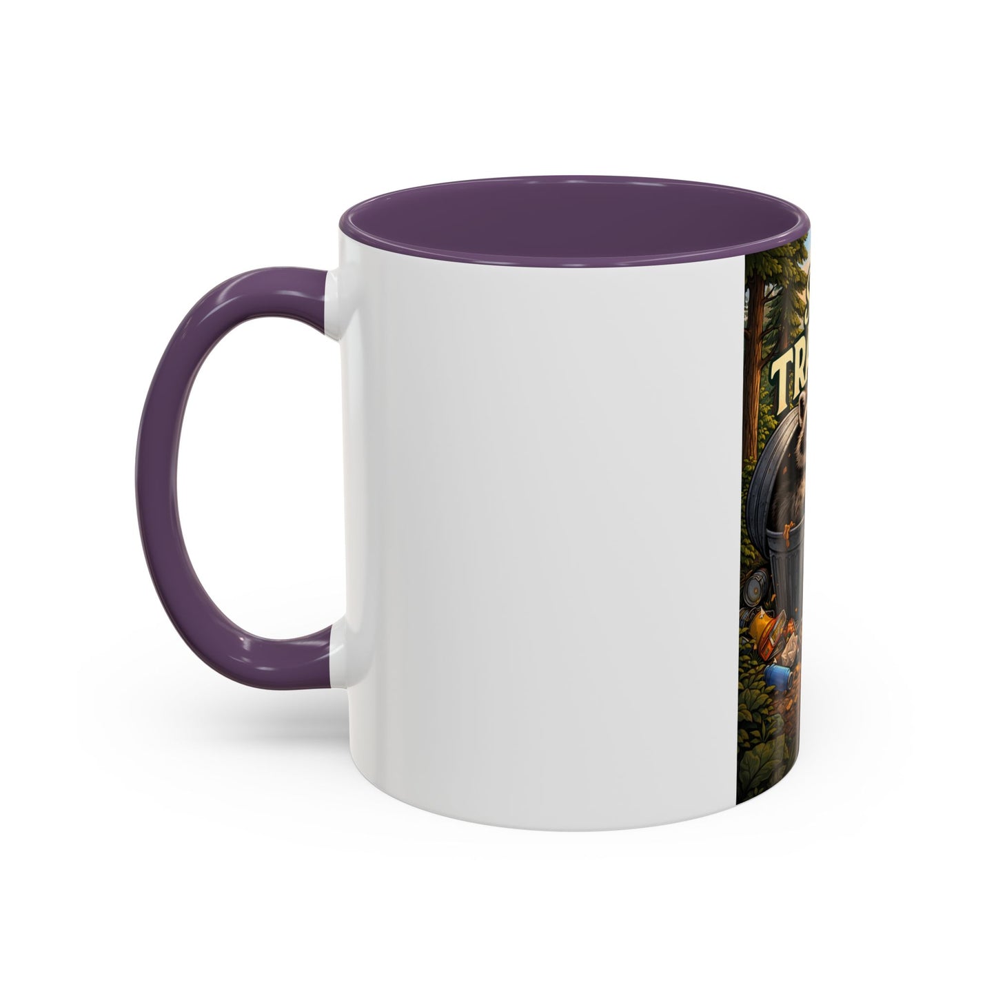 Stay Trashy Coffee Mug — Funny Raccoon Trash Can Design, Novelty Gift for Friends & Family