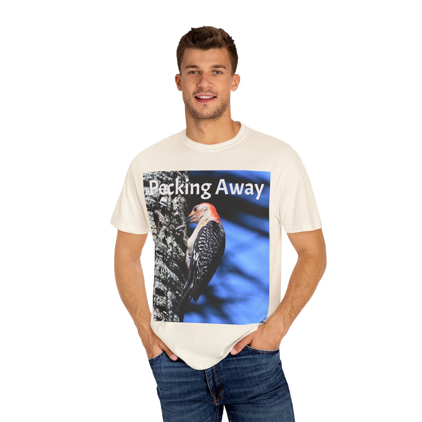 Nature Lover's Unisex T-Shirt - Eco-Friendly Tee with 'Pecking Away' Design, Gift for Birdwatchers, Nature Gifts, Casual Wear, [...]