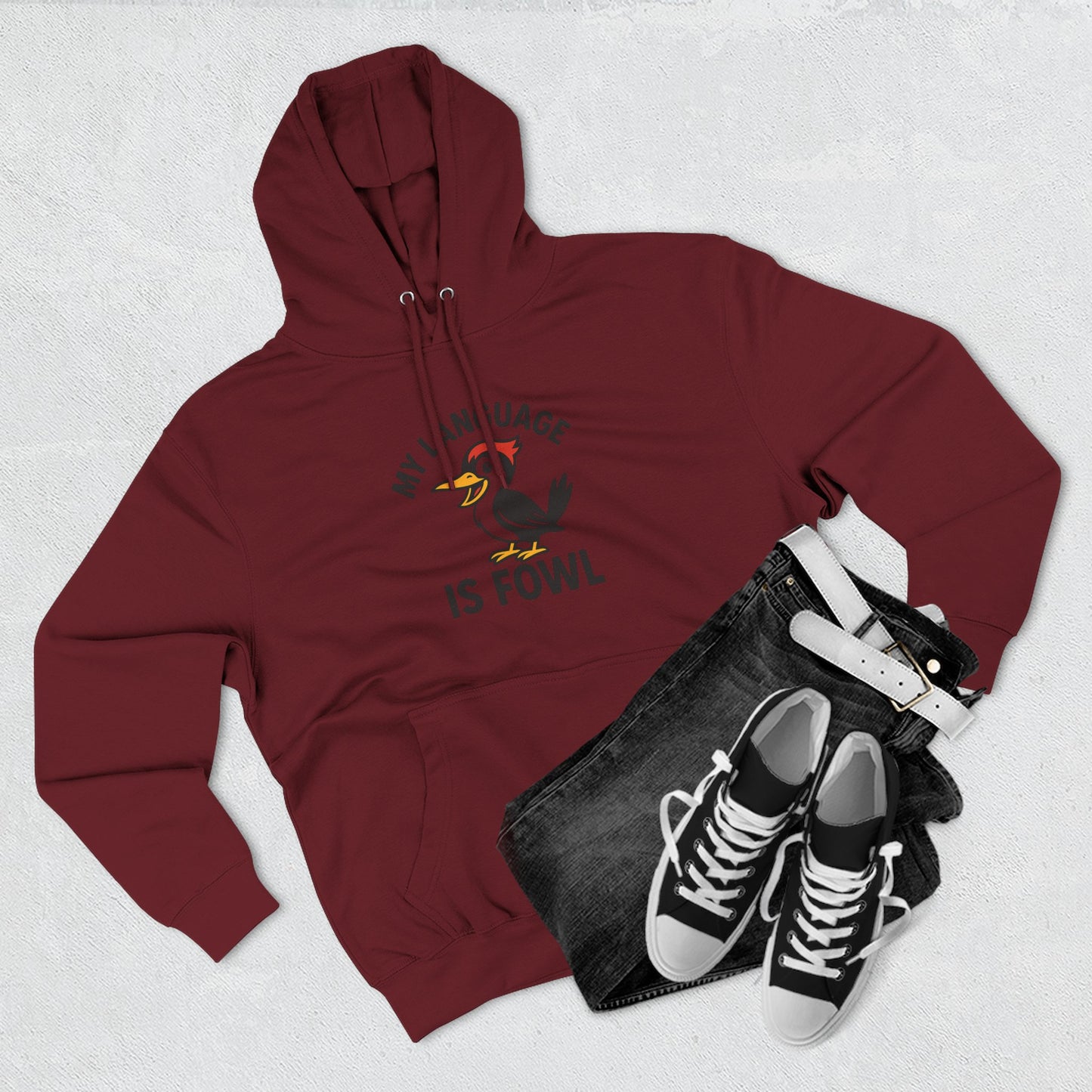 Hoodie — "My Language Is Fowl" Funny Chicken Graphic Hoodie