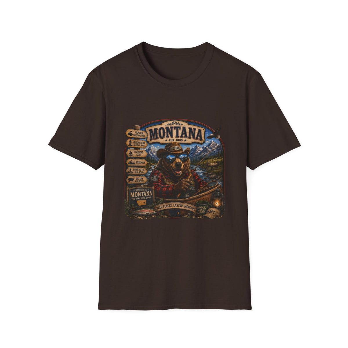 Montana Bear Graphic T-Shirt — Vintage Outdoor Scenic Tee