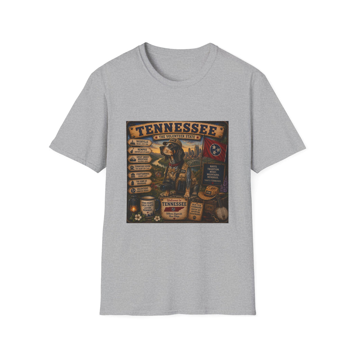 Tennessee Vintage State T-Shirt — "The Volunteer State" Retro Travel Tee