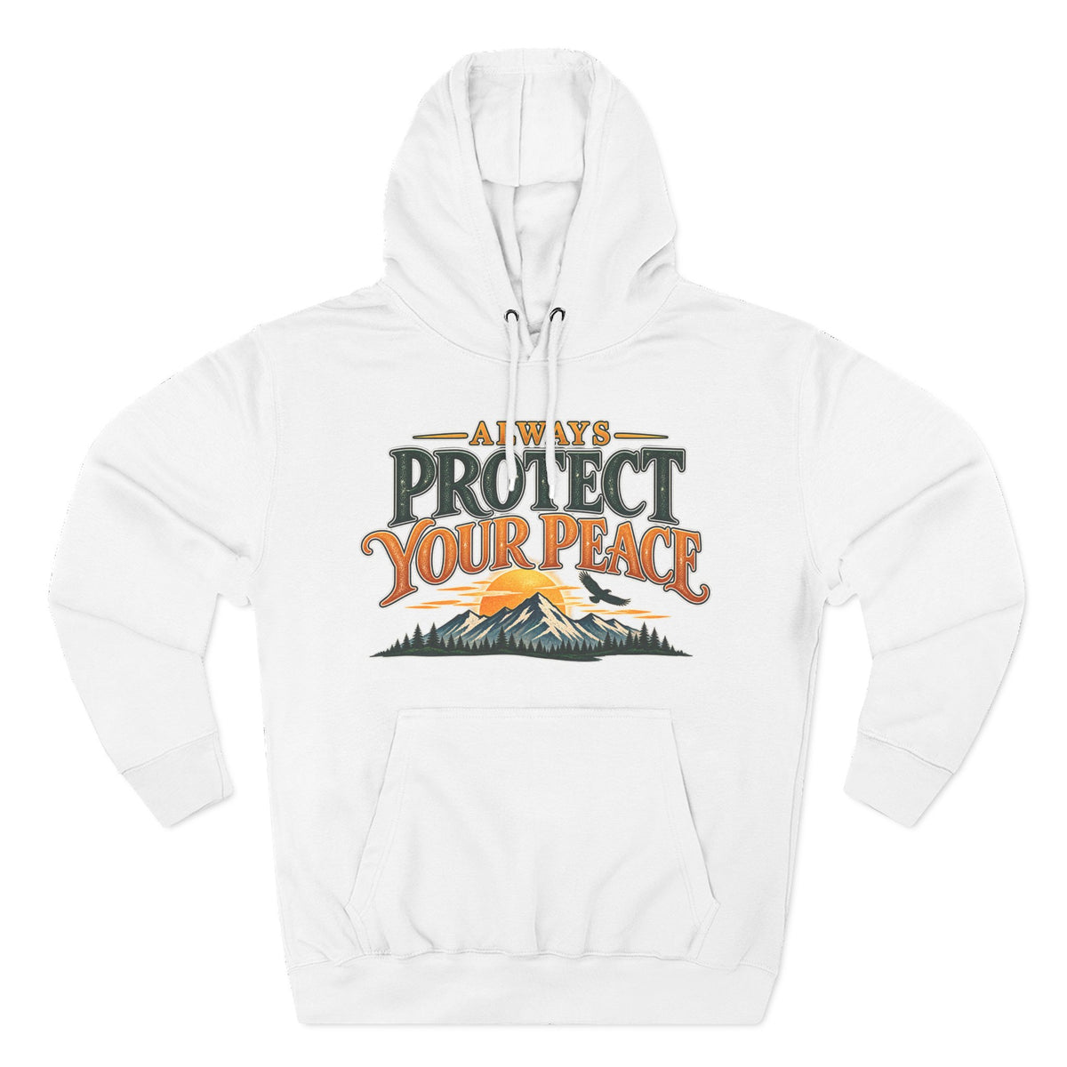 Hoodie - "Always Protect Your Peace" Mountain Graphic Fleece Hoodie