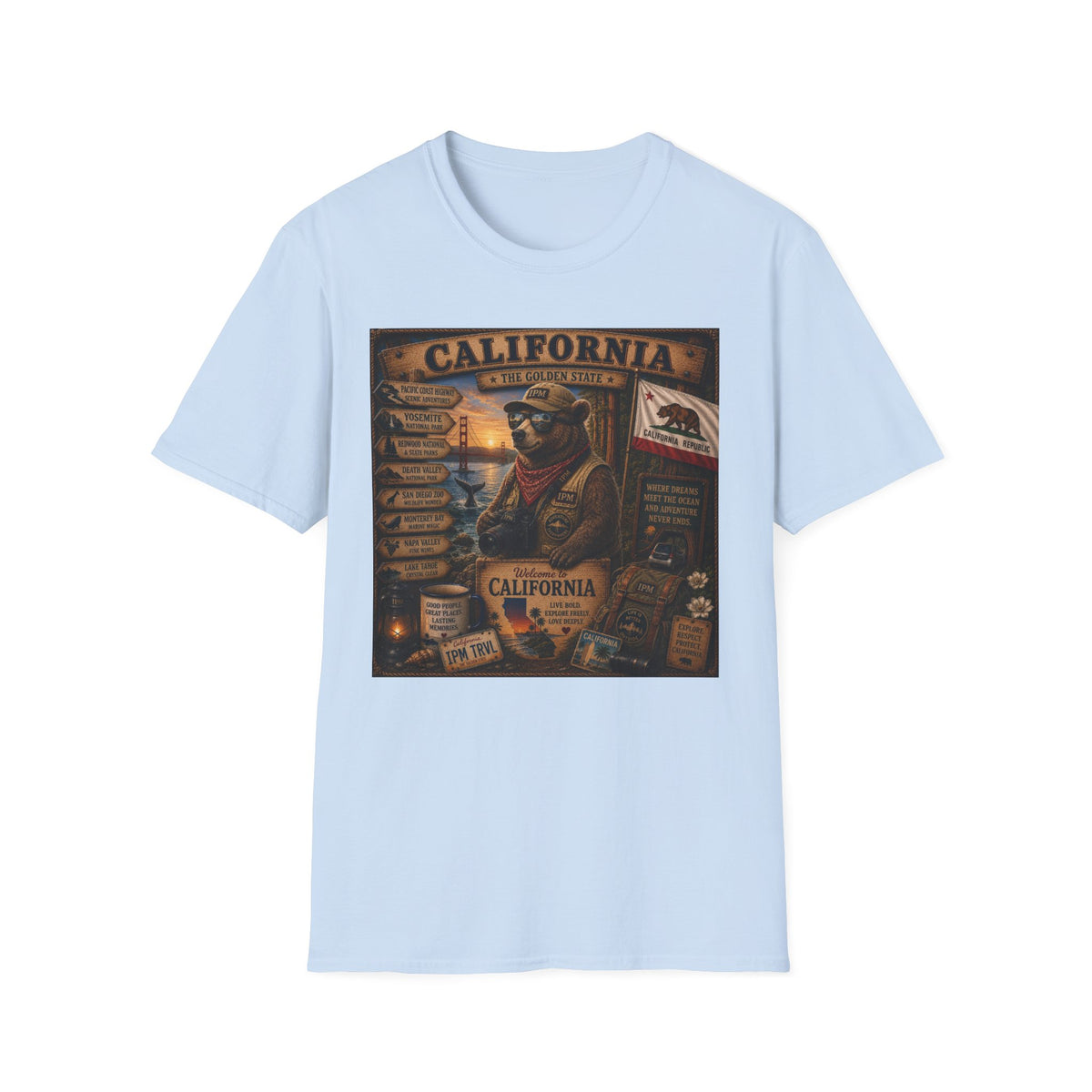 California Golden State Vintage Bear Graphic T-Shirt