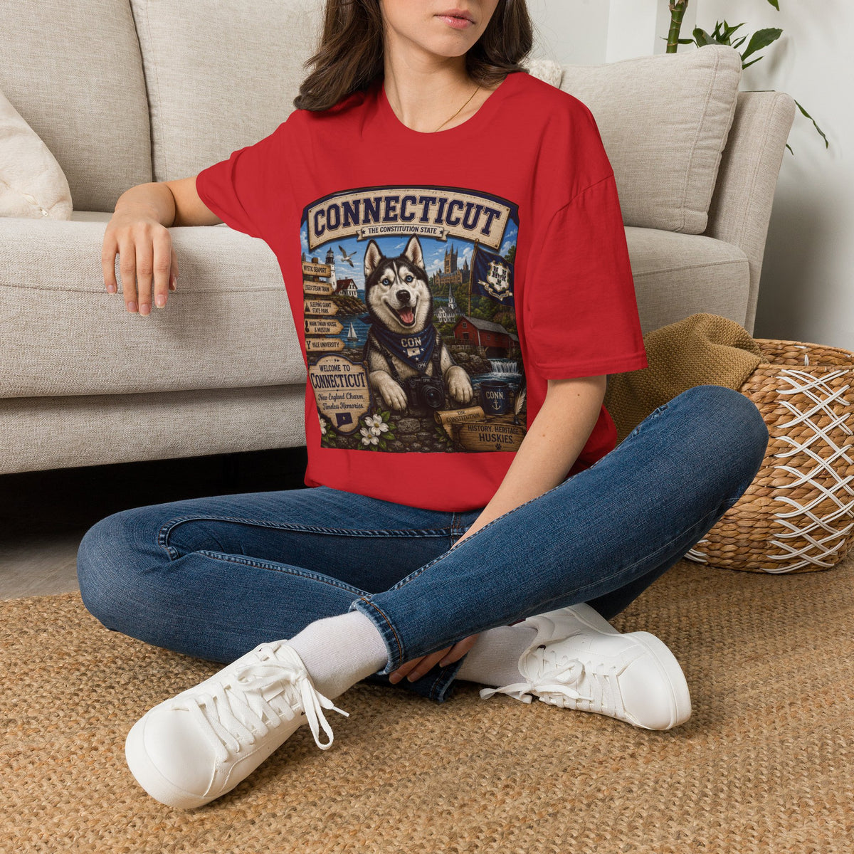 Connecticut Husky State T-Shirt — Vintage Connecticut Scenic Tee