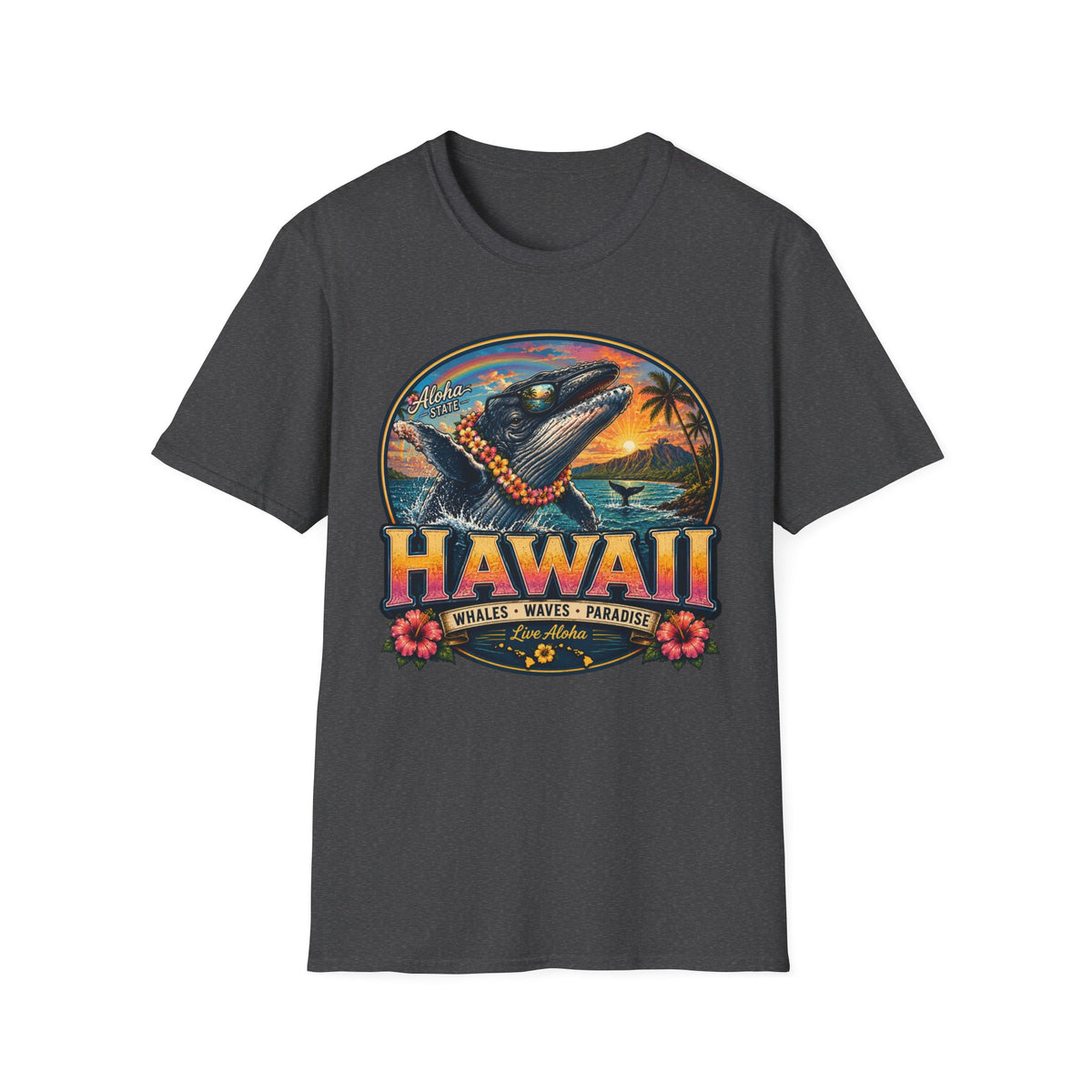 Hawaii Whale Sunset T-Shirt — Aloha Tropical Island Graphic Tee