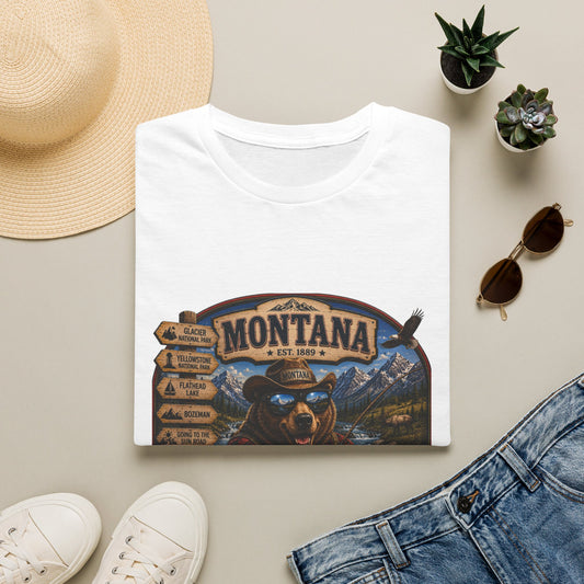 Montana Bear Graphic T-Shirt — Vintage Outdoor Scenic Tee