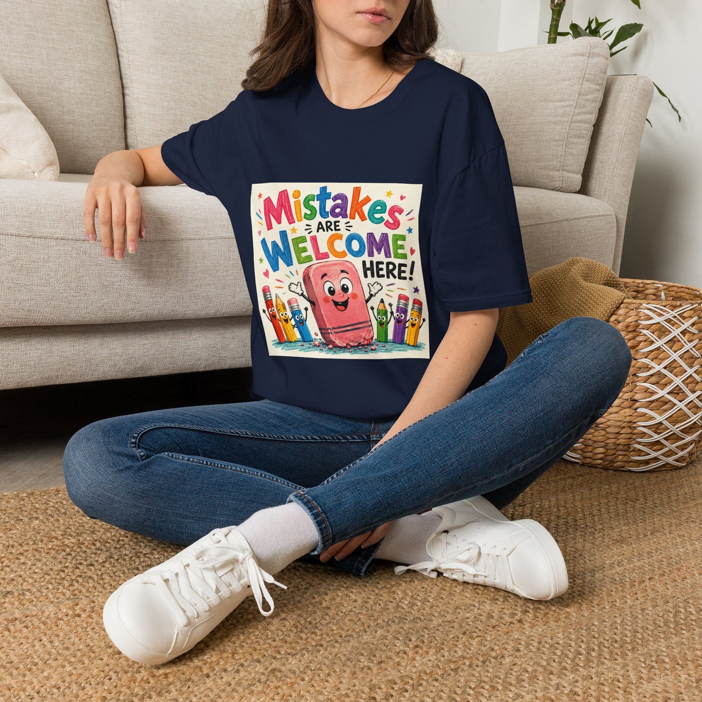 Kids' T-Shirt — "Mistakes Are Welcome Here" Positive Classroom Tee