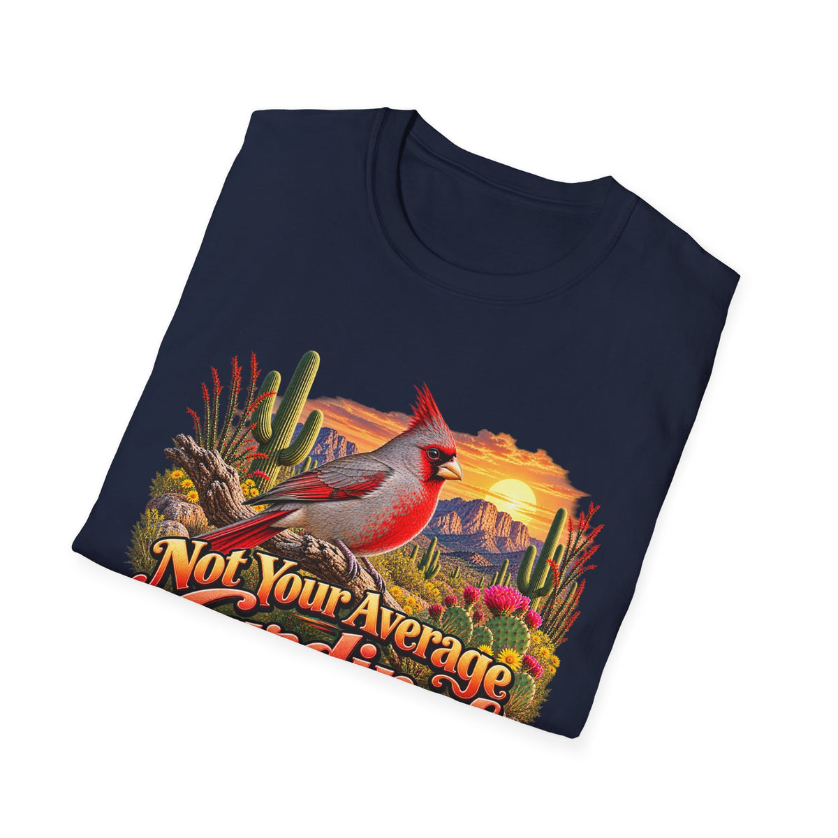 Cardinal Desert Sunset T-Shirt — "Not Your Average Cardinal" Graphic Tee