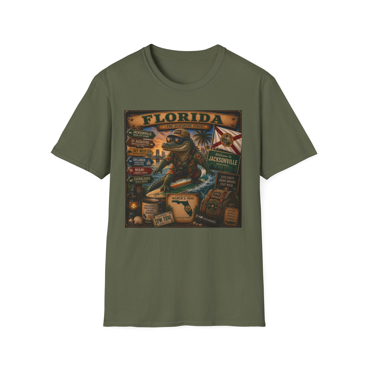 Florida Alligator Vintage Travel T-Shirt