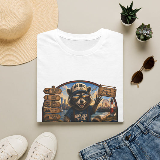 New Jersey Raccoon "Garden State" T-Shirt — Retro State Pride Tee