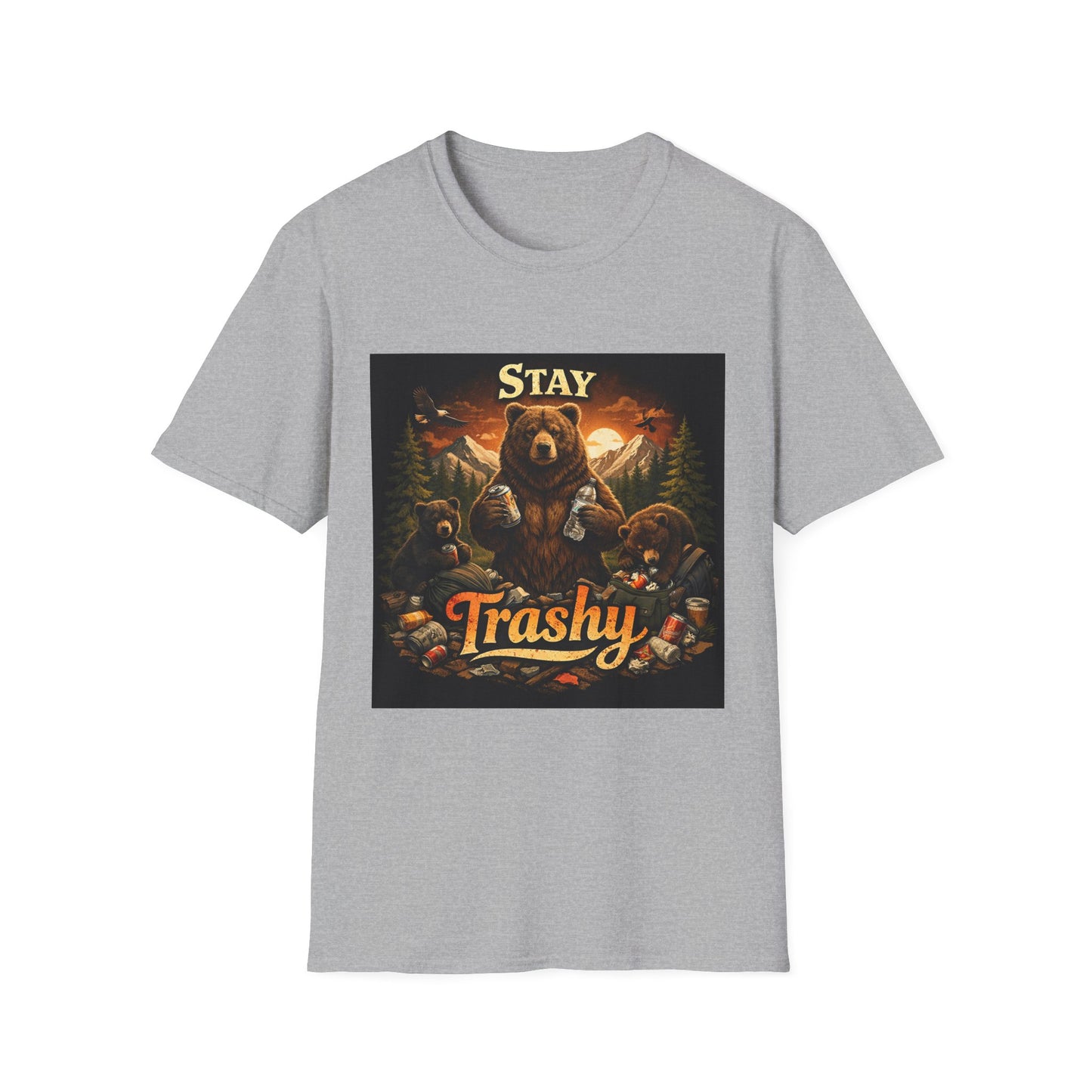 Stay Trashy Bear T-Shirt – Funny Vintage Camping Graphic Tee