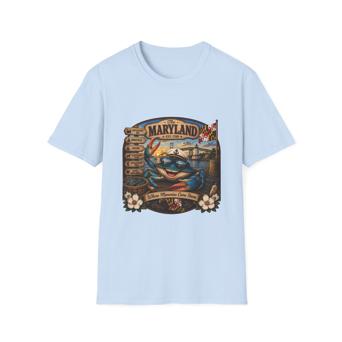 Maryland Vintage Crab T-Shirt – Chesapeake Bay Coastal Travel Tee