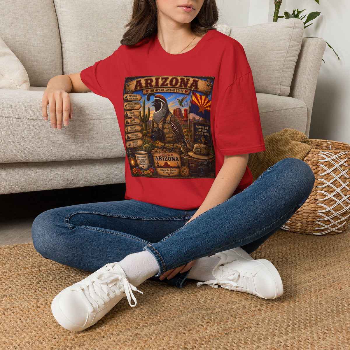Arizona Vintage State Poster T‑Shirt — Grand Canyon Travel Tee