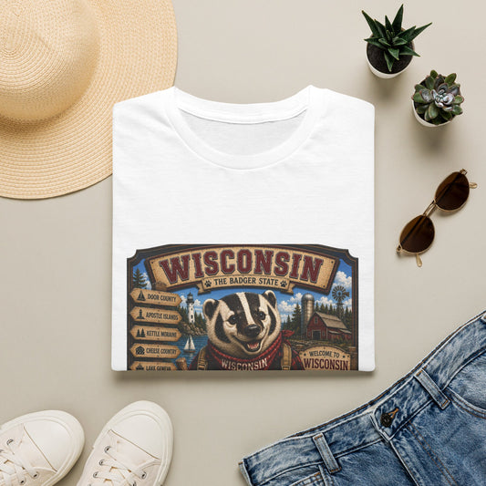 Wisconsin Badger Retro Travel T-Shirt — Vintage State Pride Tee