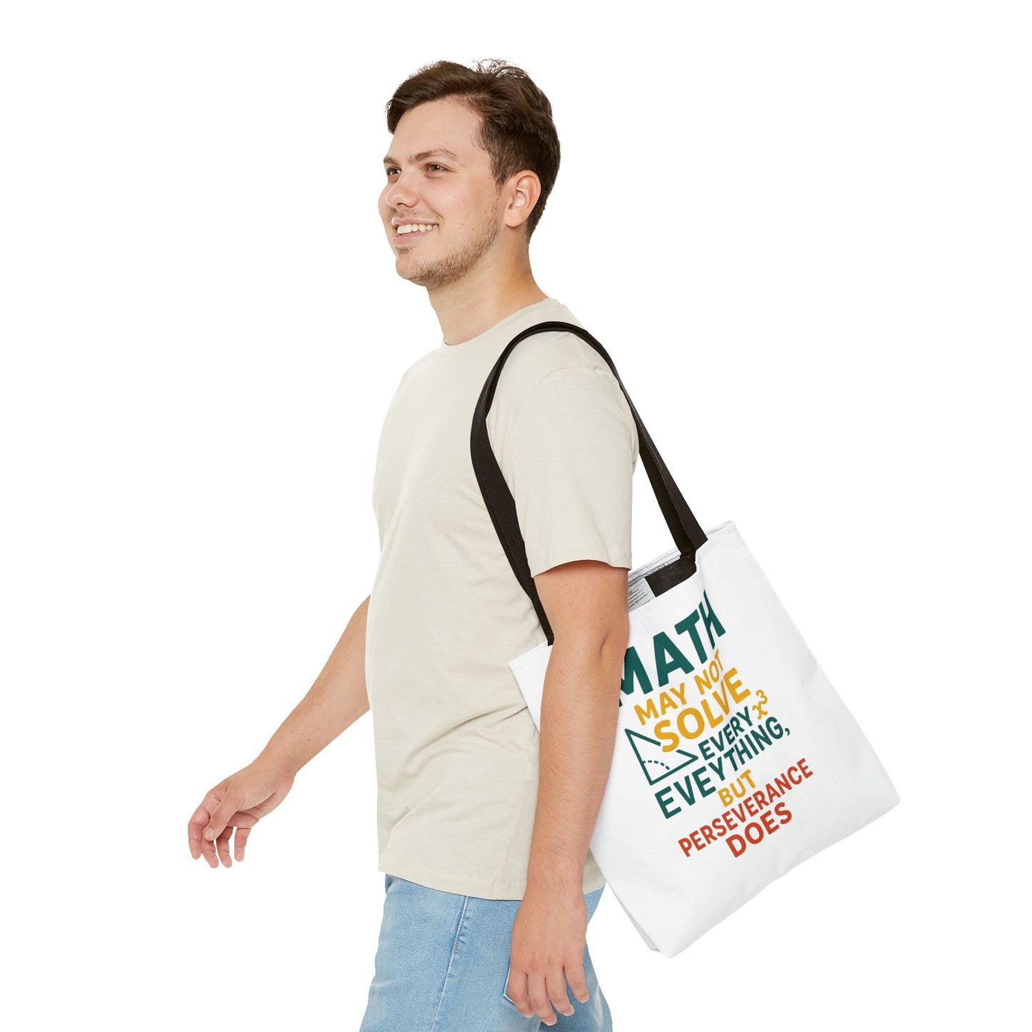 Inspirational Math Tote Bag, Motivational Carry-all, Teacher's Gift, Student Accessory, Study Essentials, QR Code Bag